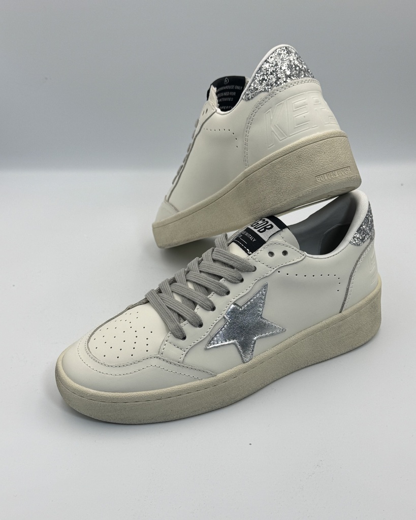 Golden Goose Ball Star 2 In Silver Star