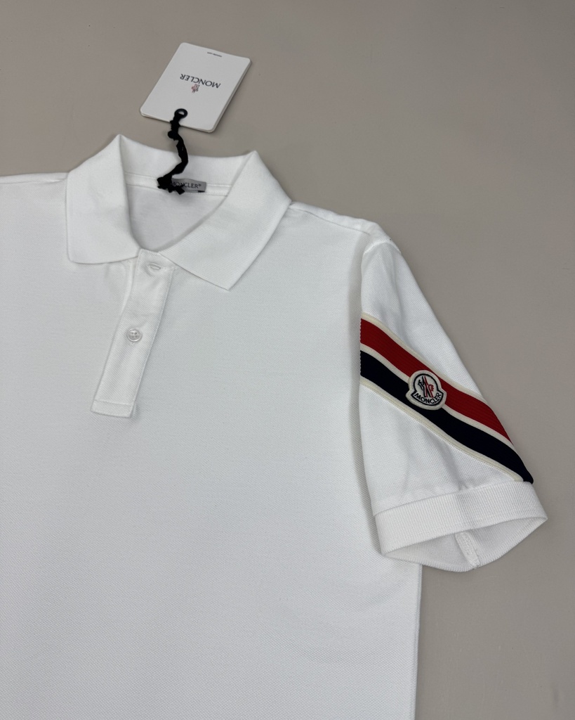 Moncler Tricolor Polo Neck T-Shirt 