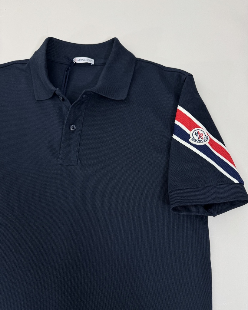 Moncler Tricolor Polo Neck T-Shirt 
