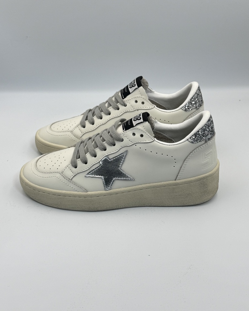 Golden Goose Ball Star 2 In Silver Star