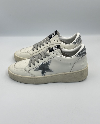 Golden Goose Ball Star 2 In Silver Star